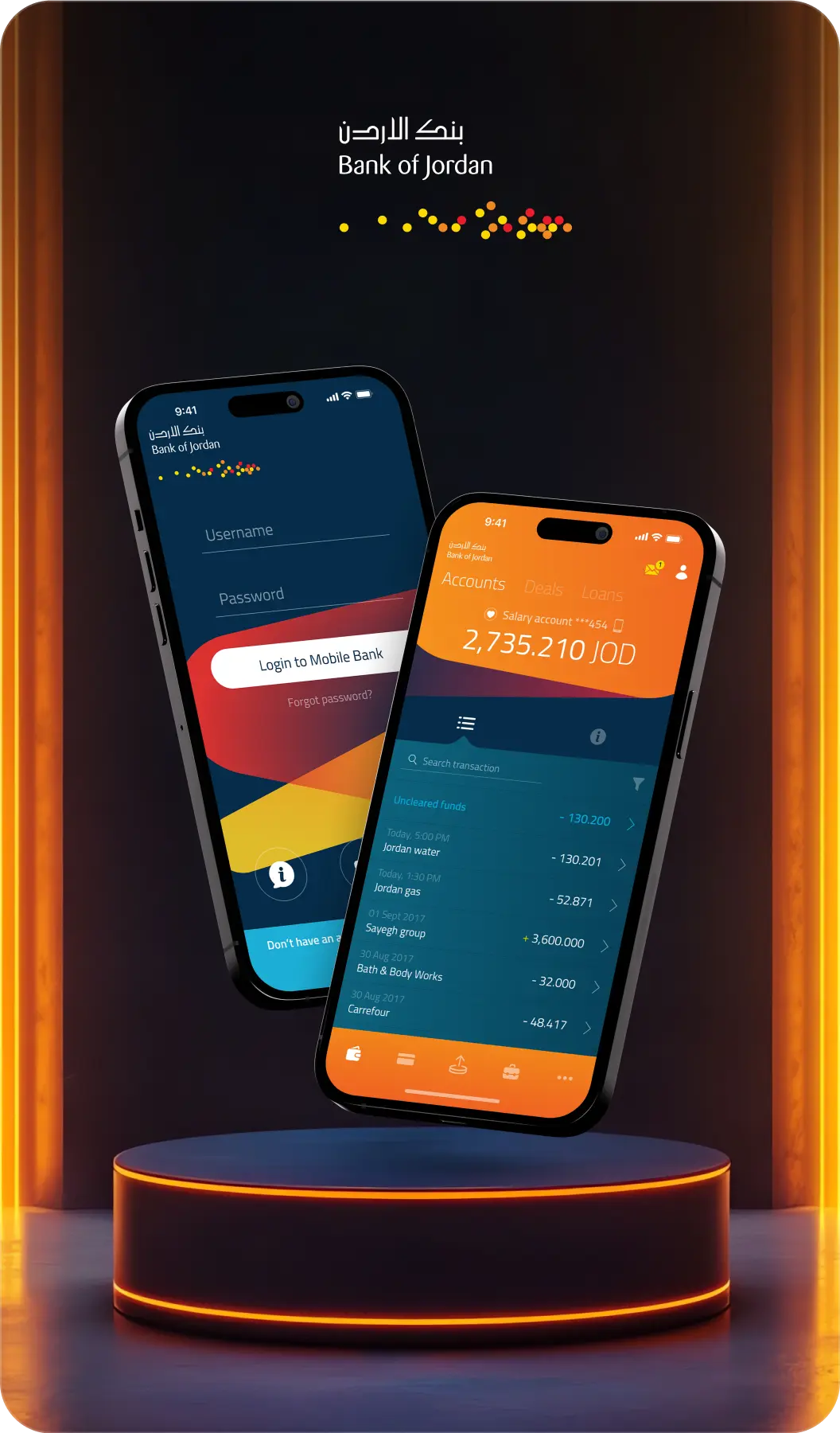 Bank of Jordan banking app UX/UI design