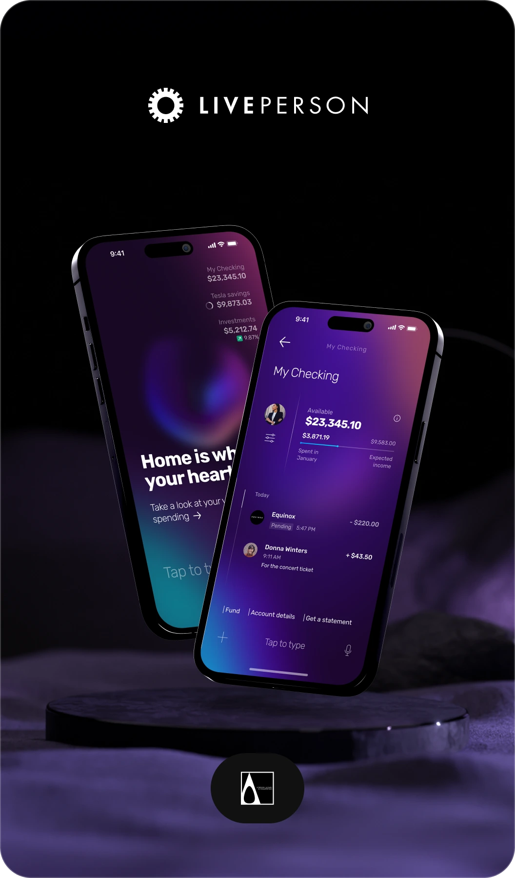 Liveperson ai-powered conversational banking app UX/UI design