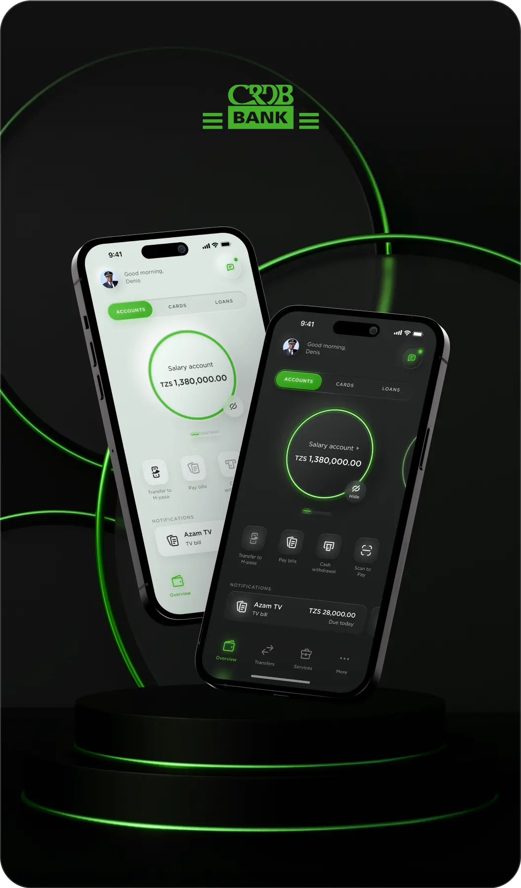 CRDB retail banking app UX/UI design