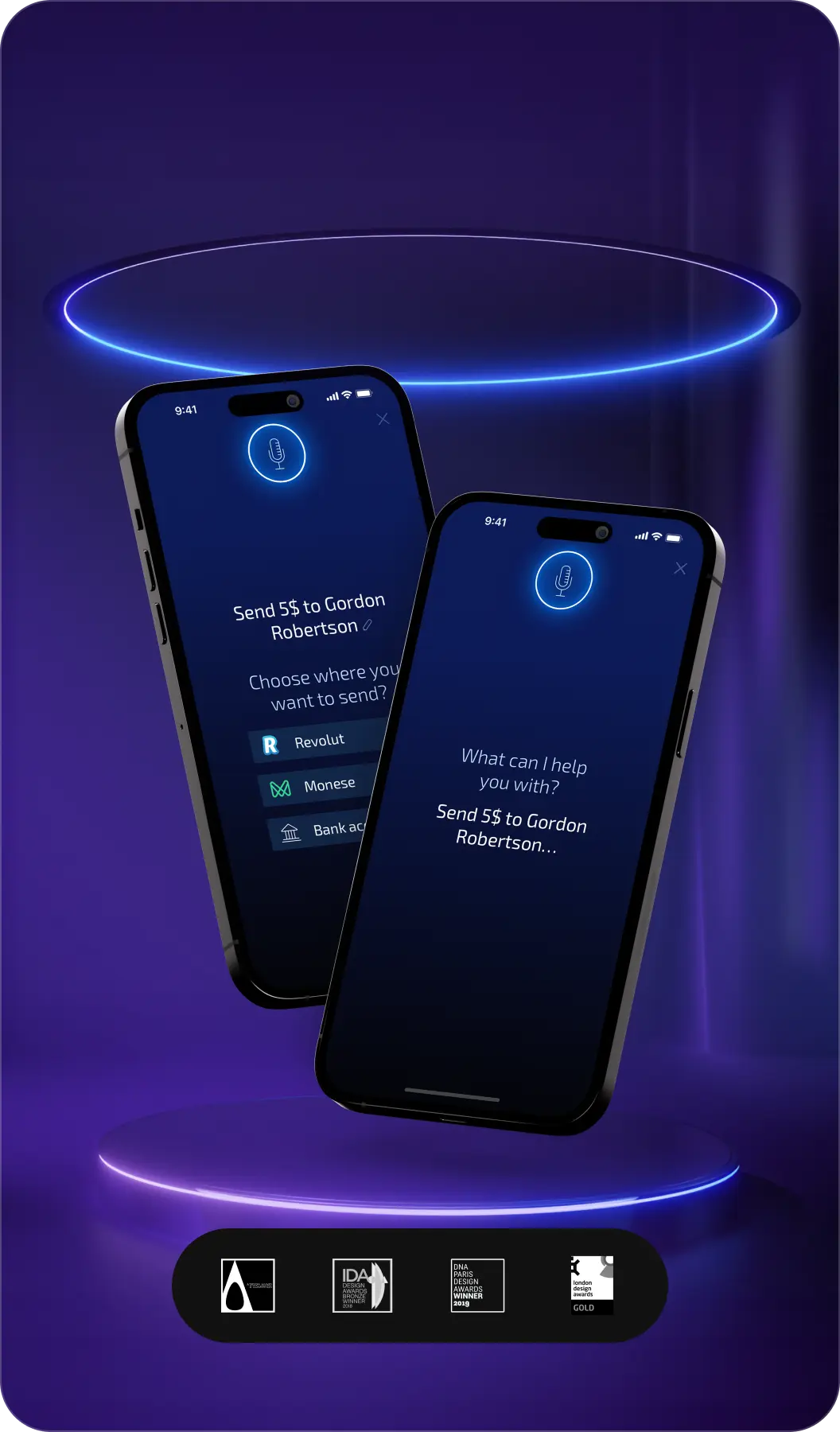 Premium banking app ai-powered voice assistant UX/UI design