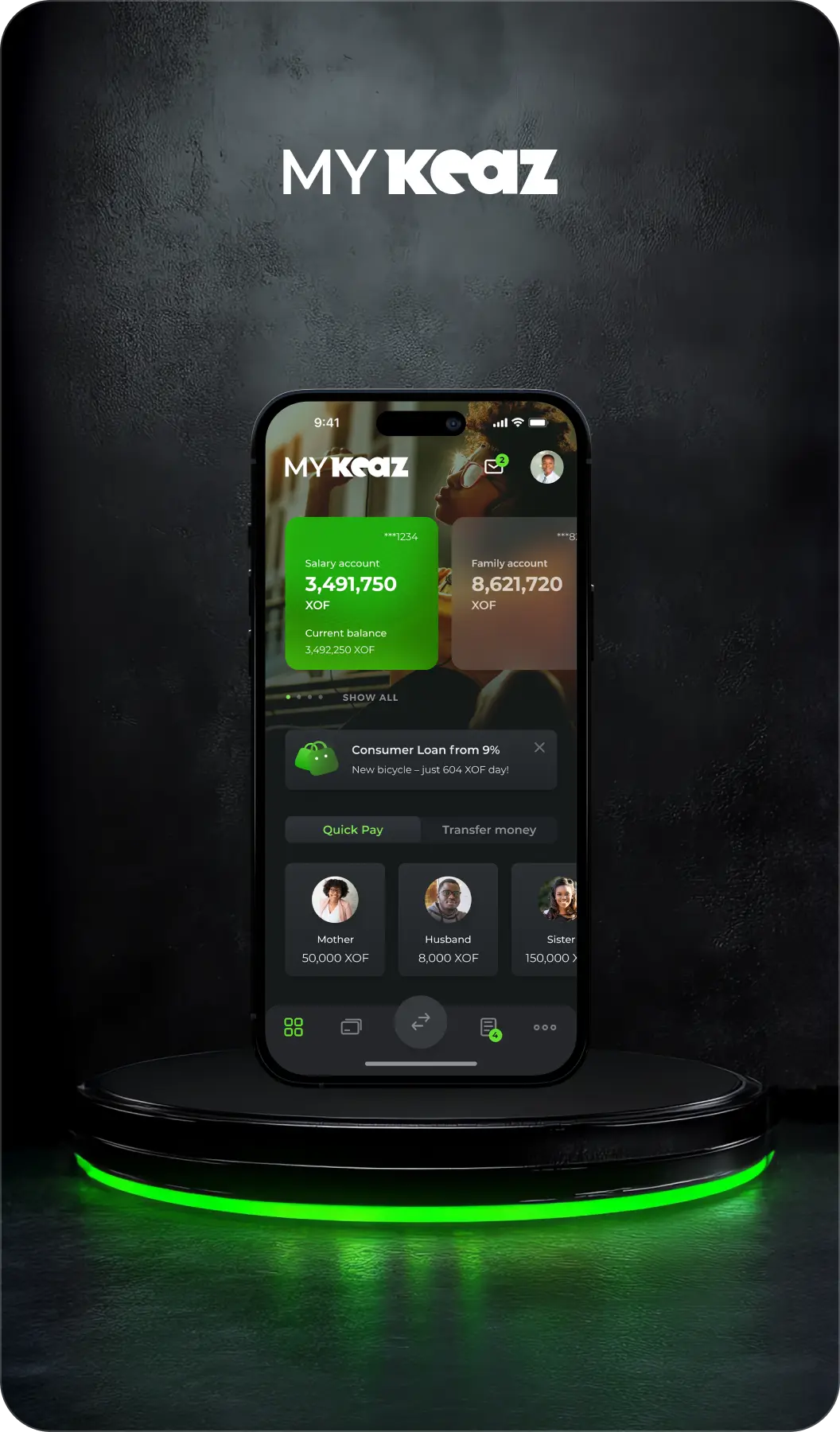 MYKEAZ banking app UX/UI design