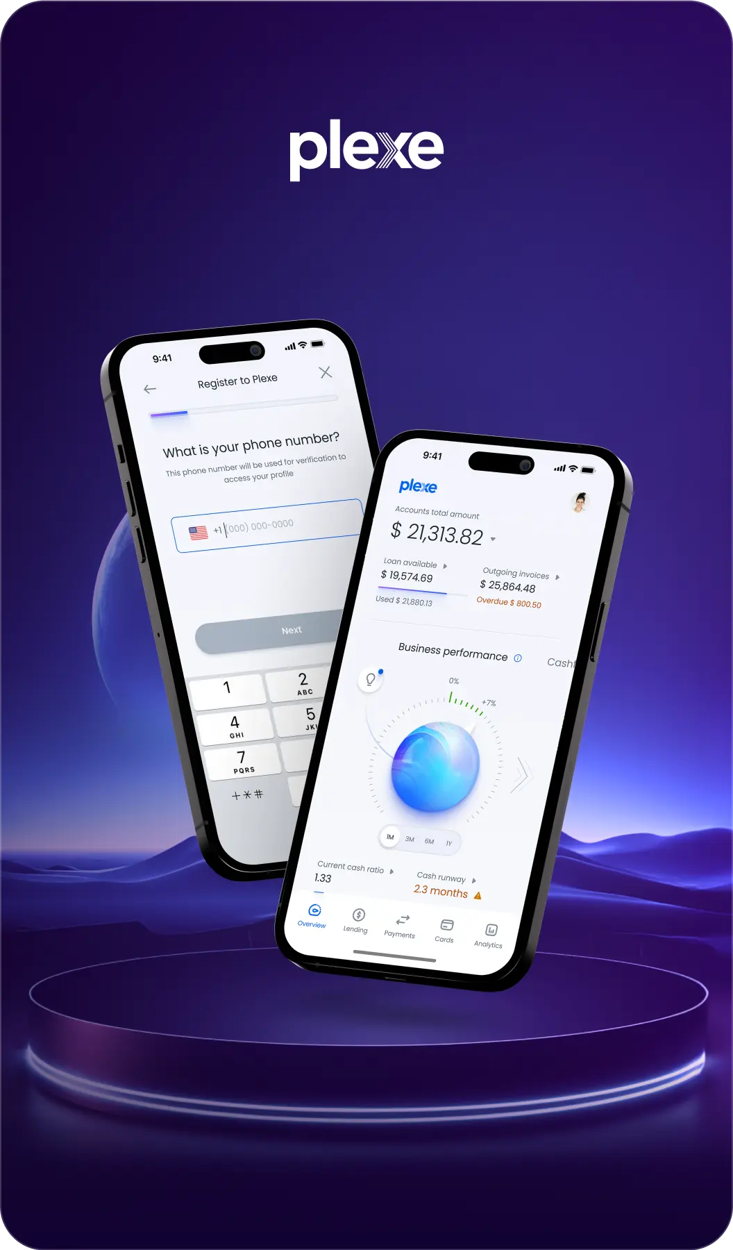 Plexe SME banking app UX/UI design