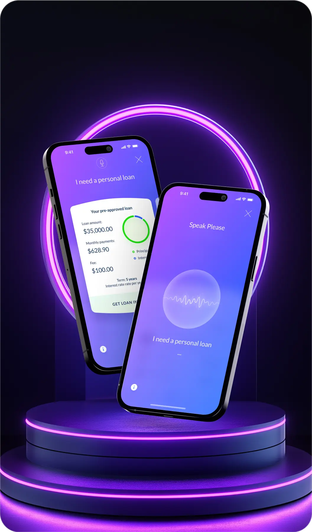 Challenger banking app ai-driven voice assistant UX/UI design