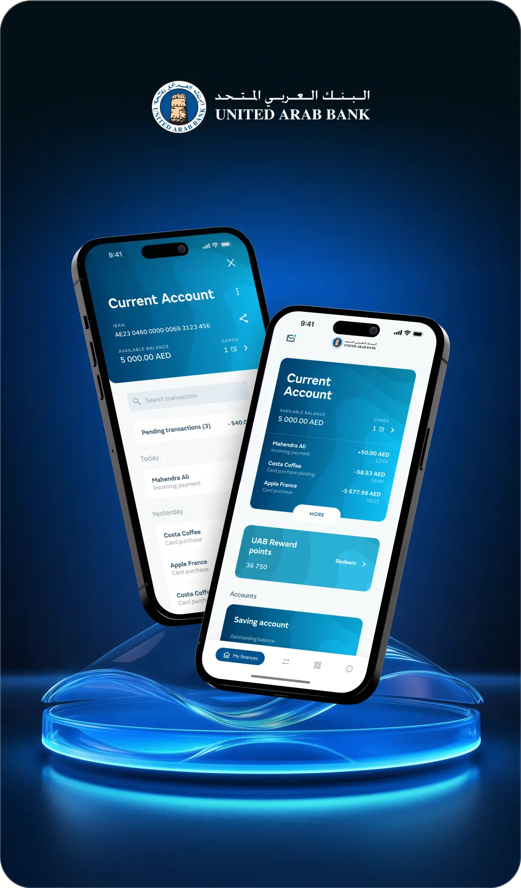 United Arab Bank Mobile App UX/UI design