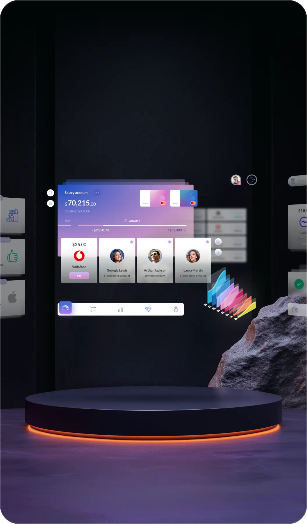 Metaverse VR/AR banking UX/UI design
