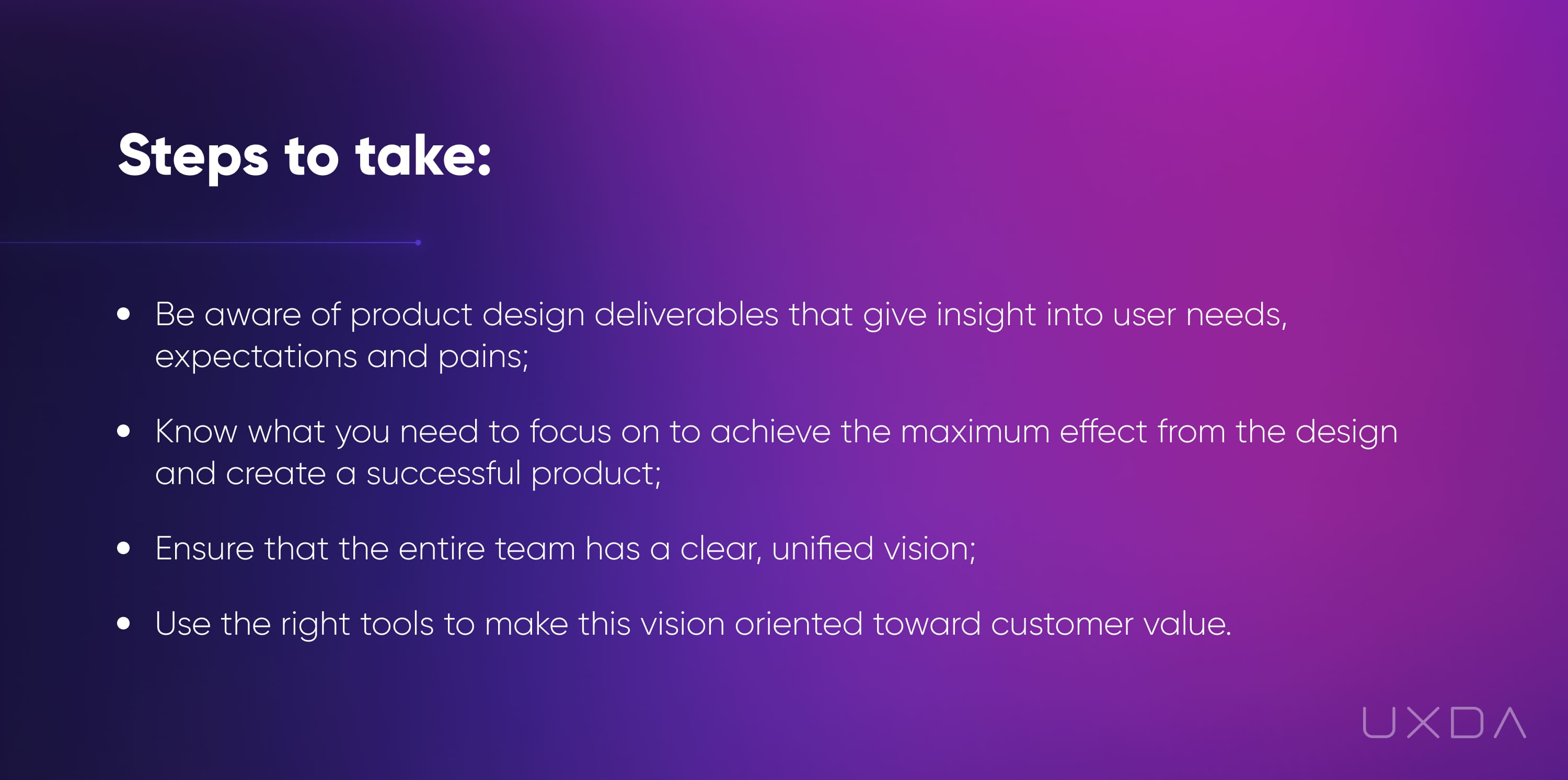 Financial UX Methodology Design Pyramid Product steps to take unified vision