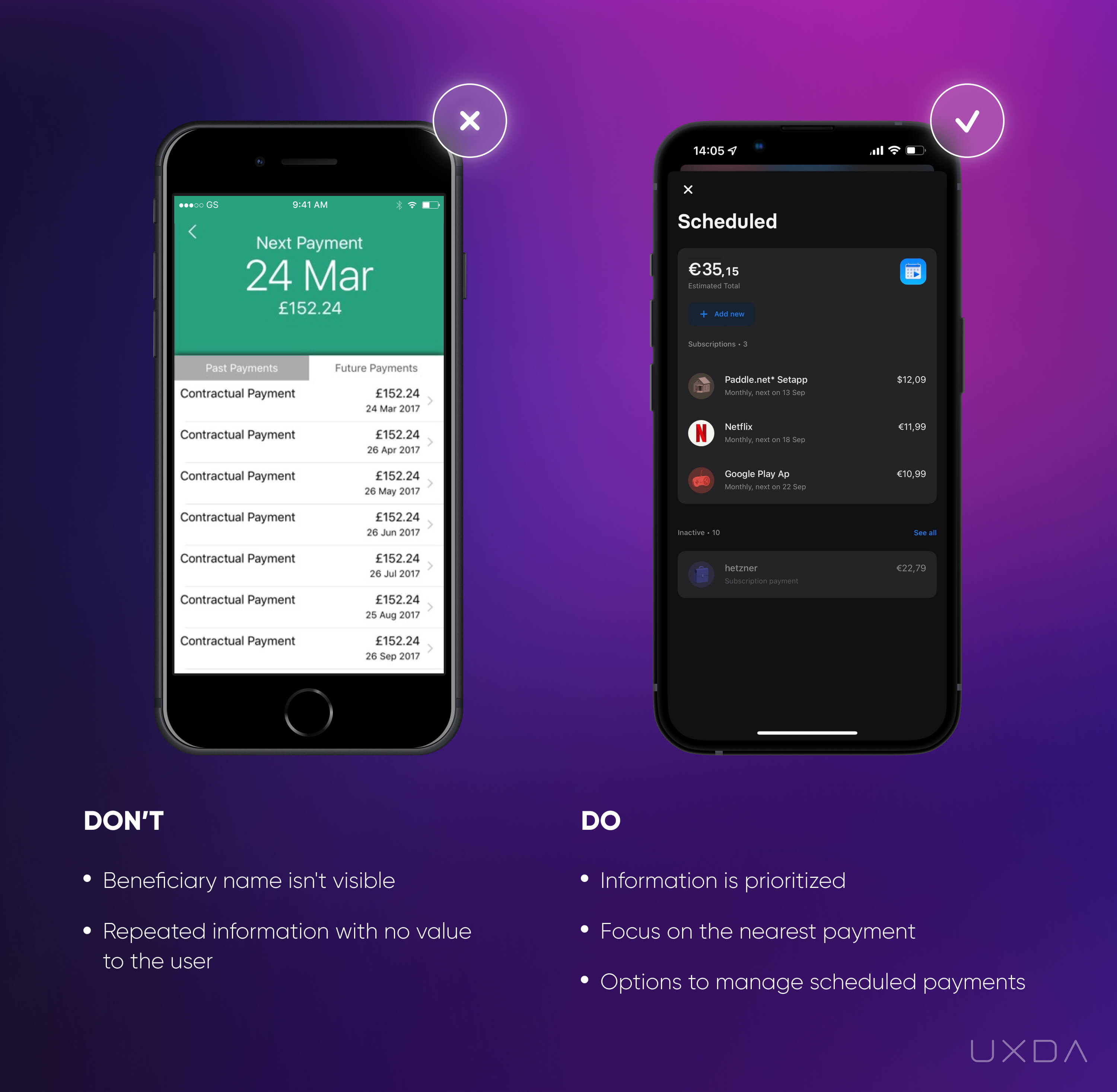 Fintech UI Design Improve Mobile Banking Usability - Review Scheduled Payments Revolut