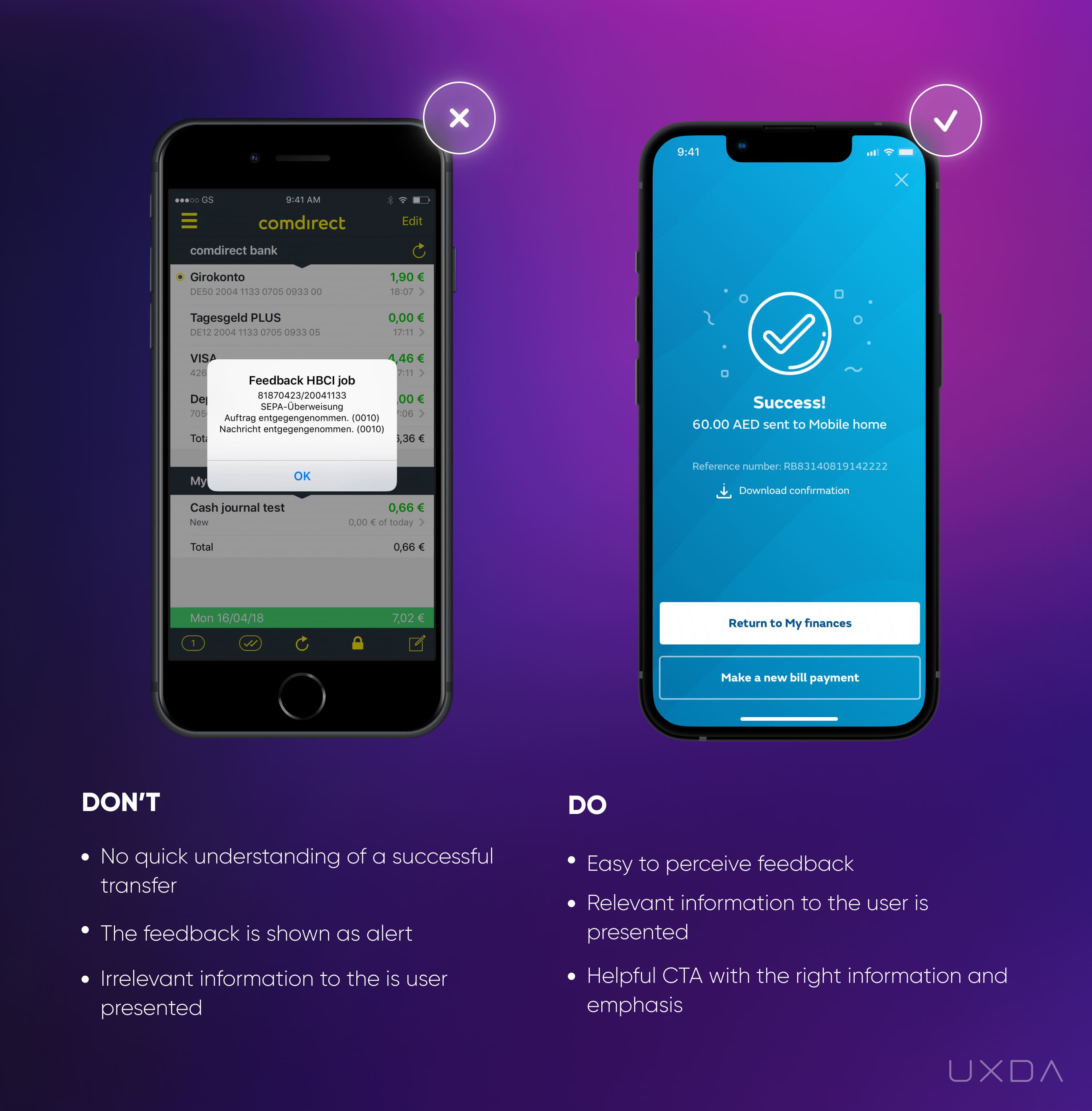 Fintech UI Design  Improve Mobile Banking Usability - Feedback After Payment